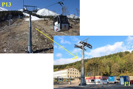 podpěra č. 13 -> podpěra č. 1 / Foto : Radim Polcer